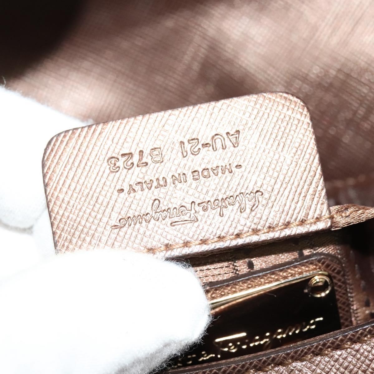 Salvatore Ferragamo Gancini Chain Shoulder bag Leather, BROWN, LEATHER, Shoulder bag