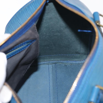 Louis Vuitton Speedy Handbag Epi Leather, BLUE, LEATHER, Handbag
