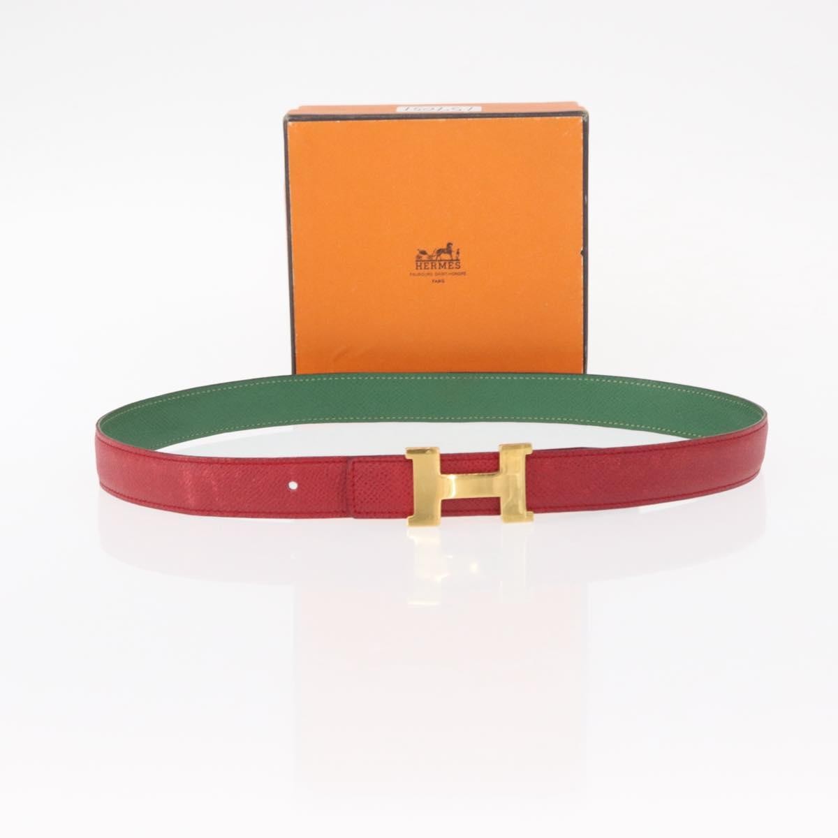 Hermes Constance Belt Leather, RED, LEATHER, Belts