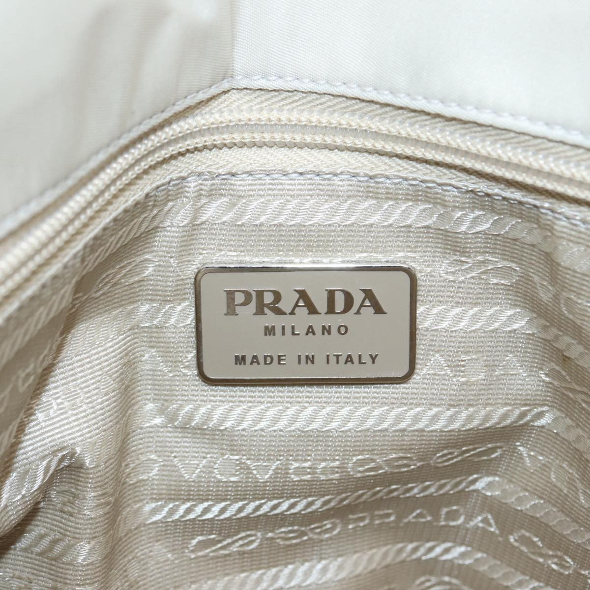 Prada Zip Around Tote Tessuto, BEIGE, NYLON, Tote bag