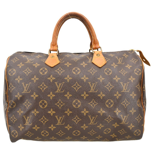 Louis Vuitton Speedy Handbag Monogram Canvas, BROWN, CANVAS, Handbag