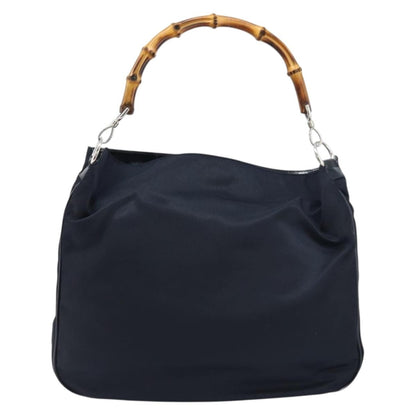 Gucci Vintage Bamboo Shoulder Bag Nylon, BLACK, NYLON, Shoulder bag