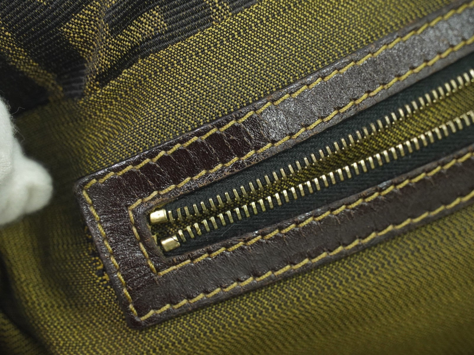 Fendi Vintage Zucca Handbag Zucca, BROWN, CANVAS, Handbag