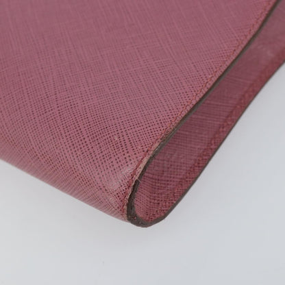 Salvatore Ferragamo Gancini Pouch Leather, PINK, LEATHER, Clutche & pouche