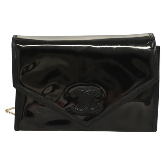 Chanel CC Envelope Flap Crossbody Patent leather, BLACK, PATENT_LEATHER, Clutche & pouche