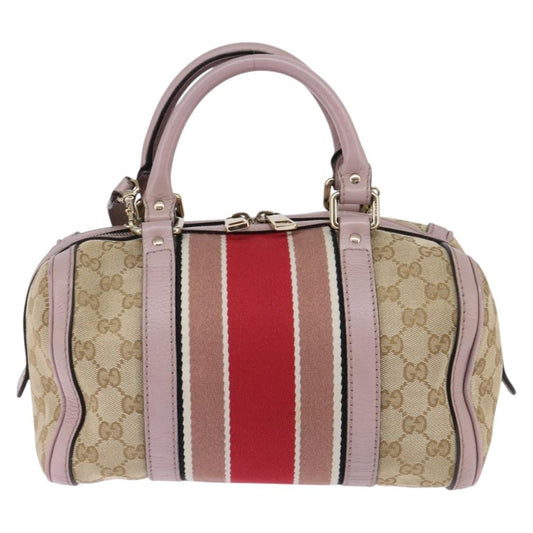Gucci Vintage Web Boston Bag GG Canvas, BEIGE, CANVAS, Handbag
