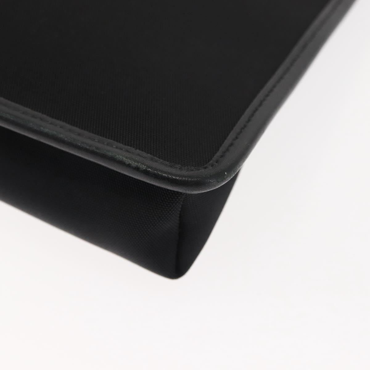 Gucci Vintage Flat Messenger Bag Nylon and Leather, BLACK, NYLON, Shoulder bag