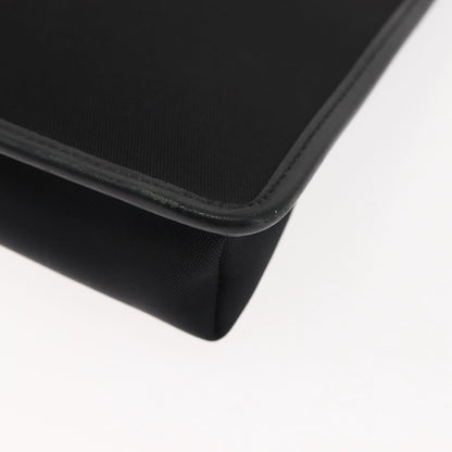 Gucci Vintage Flat Messenger Bag Nylon and Leather, BLACK, NYLON, Shoulder bag