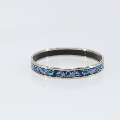 Hermes Caleche Bangle Bracelet Metal, NAVY, METAL, Bracelet