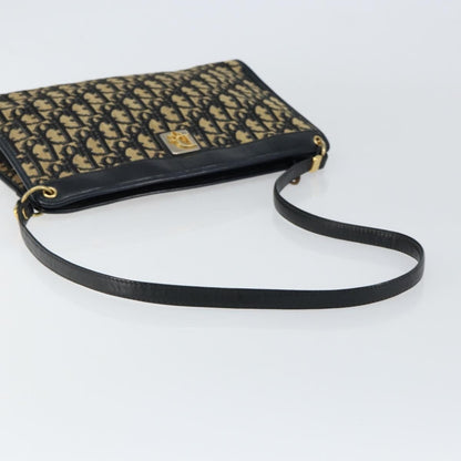 Christian Dior Vintage Trotter Shoulder Bag Canvas, NAVY, CANVAS, Shoulder bag
