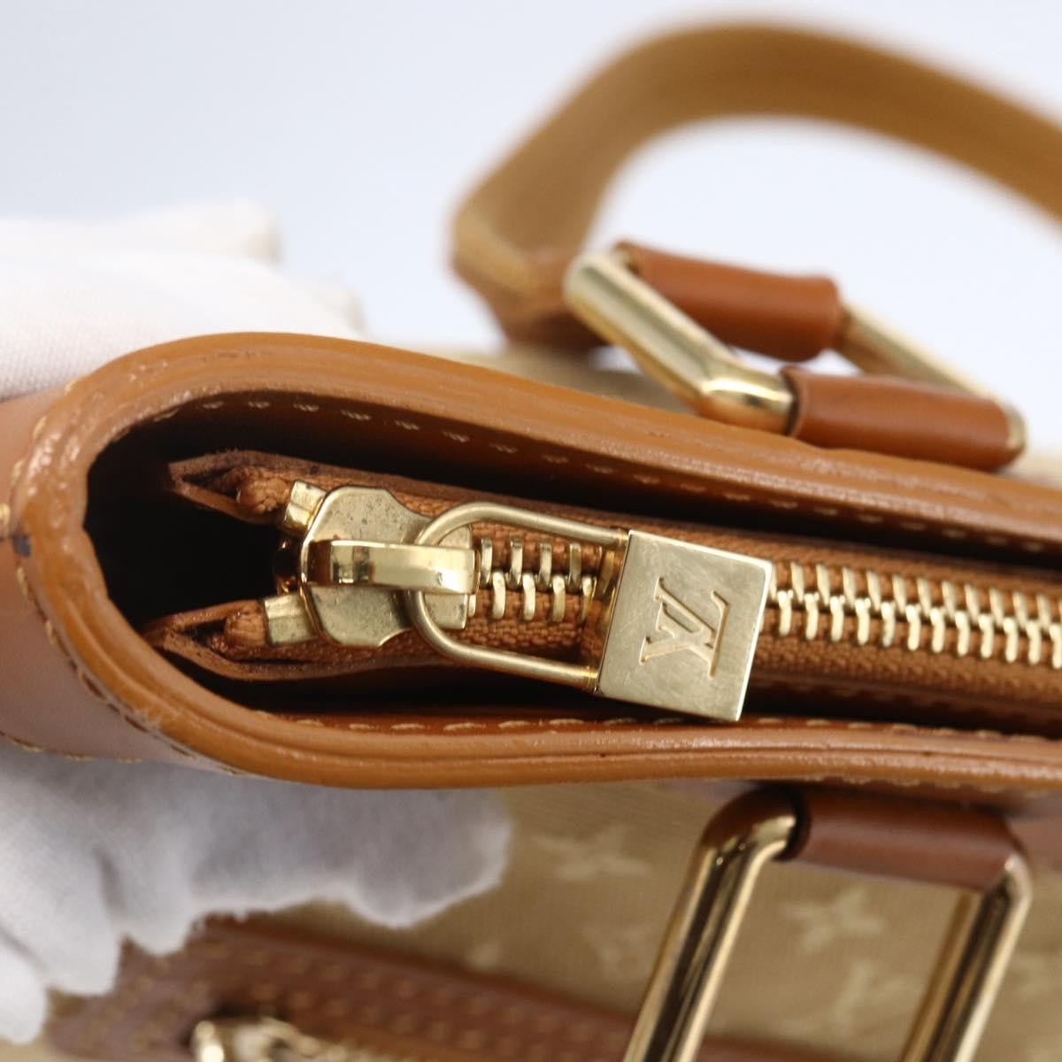 Louis Vuitton Lucille Handbag Mini Lin, BEIGE, CANVAS, Handbag