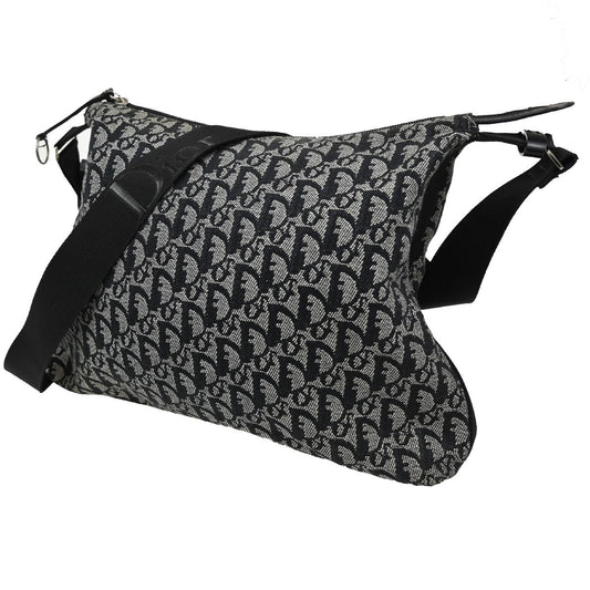 Christian Dior Vintage Trotter Messenger Bag Diorissimo Canvas, BLACK, CANVAS, Shoulder bag