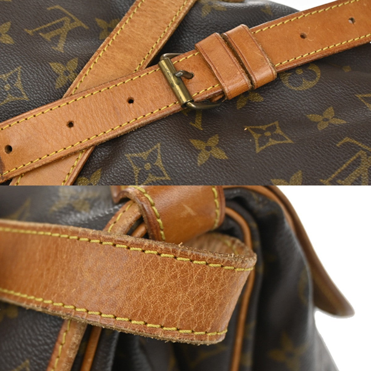 Louis Vuitton Saumur Handbag Monogram Canvas, BROWN, CANVAS, Shoulder bag