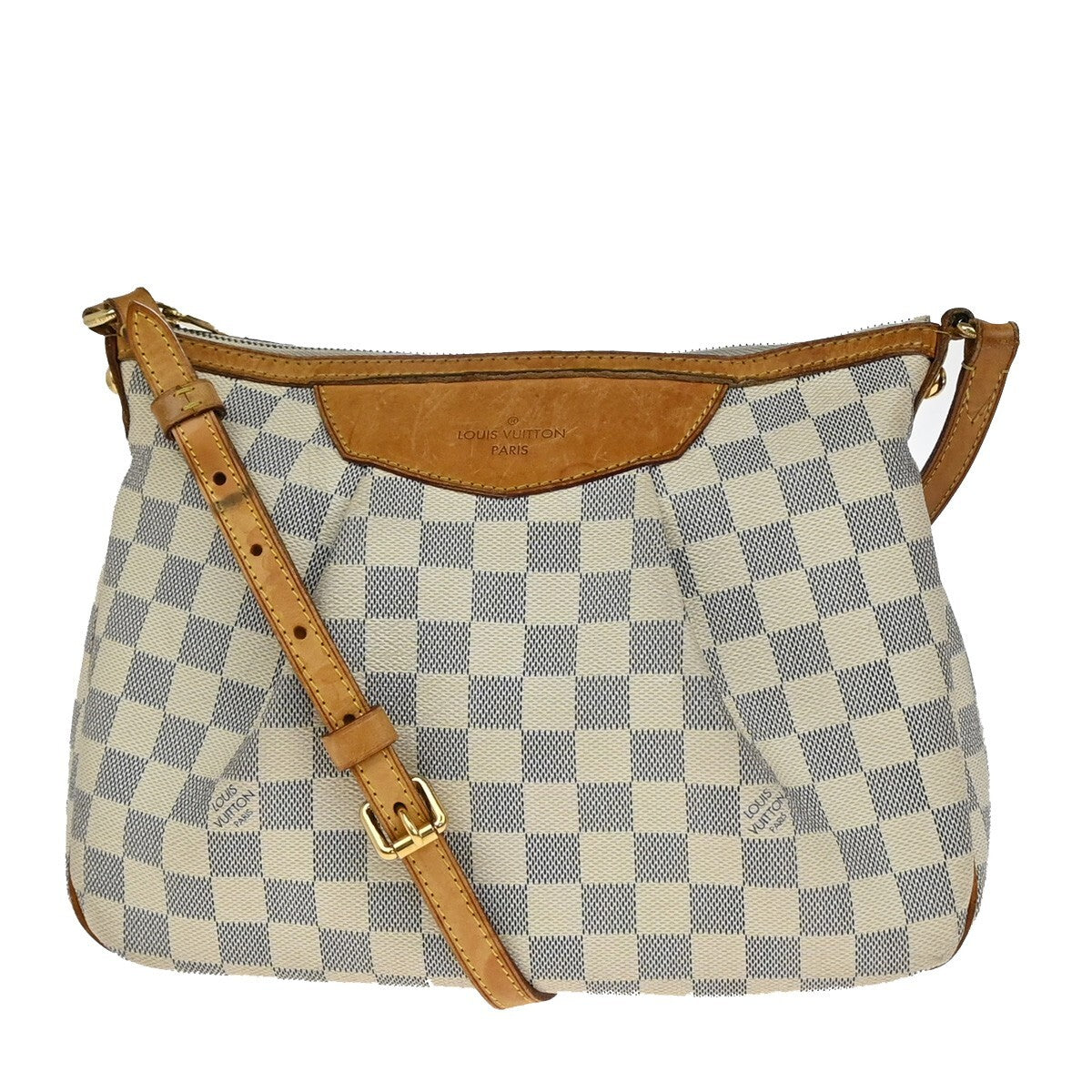 Louis Vuitton Siracusa Handbag Damier, WHITE, CANVAS, Shoulder bag