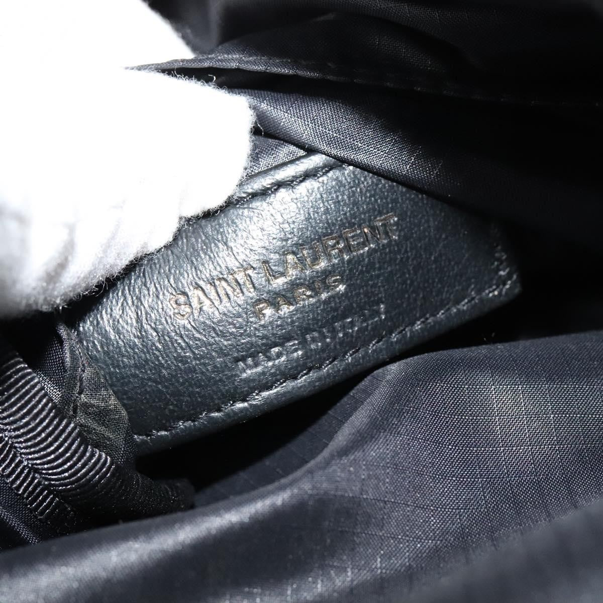 Saint Laurent Front Pocket Crossbody Bag Canvas, BLACK, CANVAS, Shoulder bag