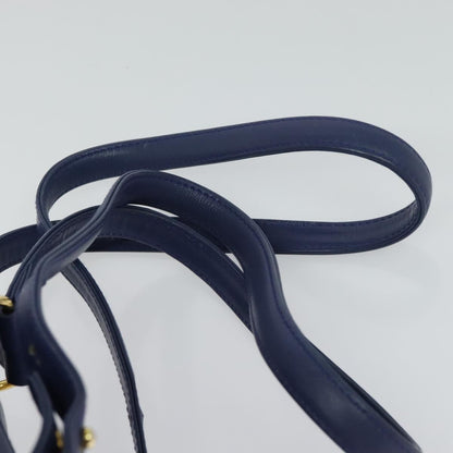 Christian Dior Vintage Flap Backpack Leather, BLUE, LEATHER, Backpack