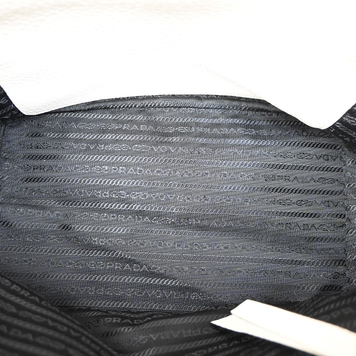 Prada Vintage Tote Leather, WHITE, LEATHER, Tote bag