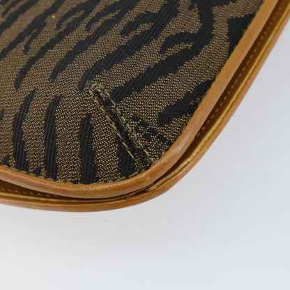Fendi Vintage Tiger Print Shoulder Bag Canvas, GOLD, CANVAS, Shoulder bag