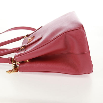 Prada Double Zip Lux Tote Saffiano Leather, Pink, Leather, Handbag