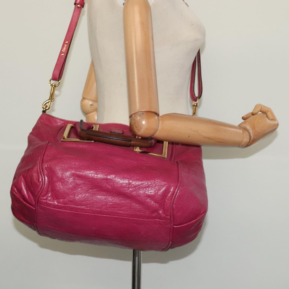 Chloe Ethel Tote Leather, PINK, LEATHER, Tote bag