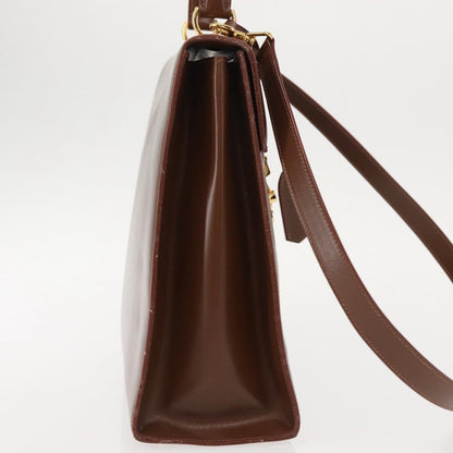 Gucci Vintage Lady Lock Top Handle Bag Leather, BROWN, LEATHER, Handbag