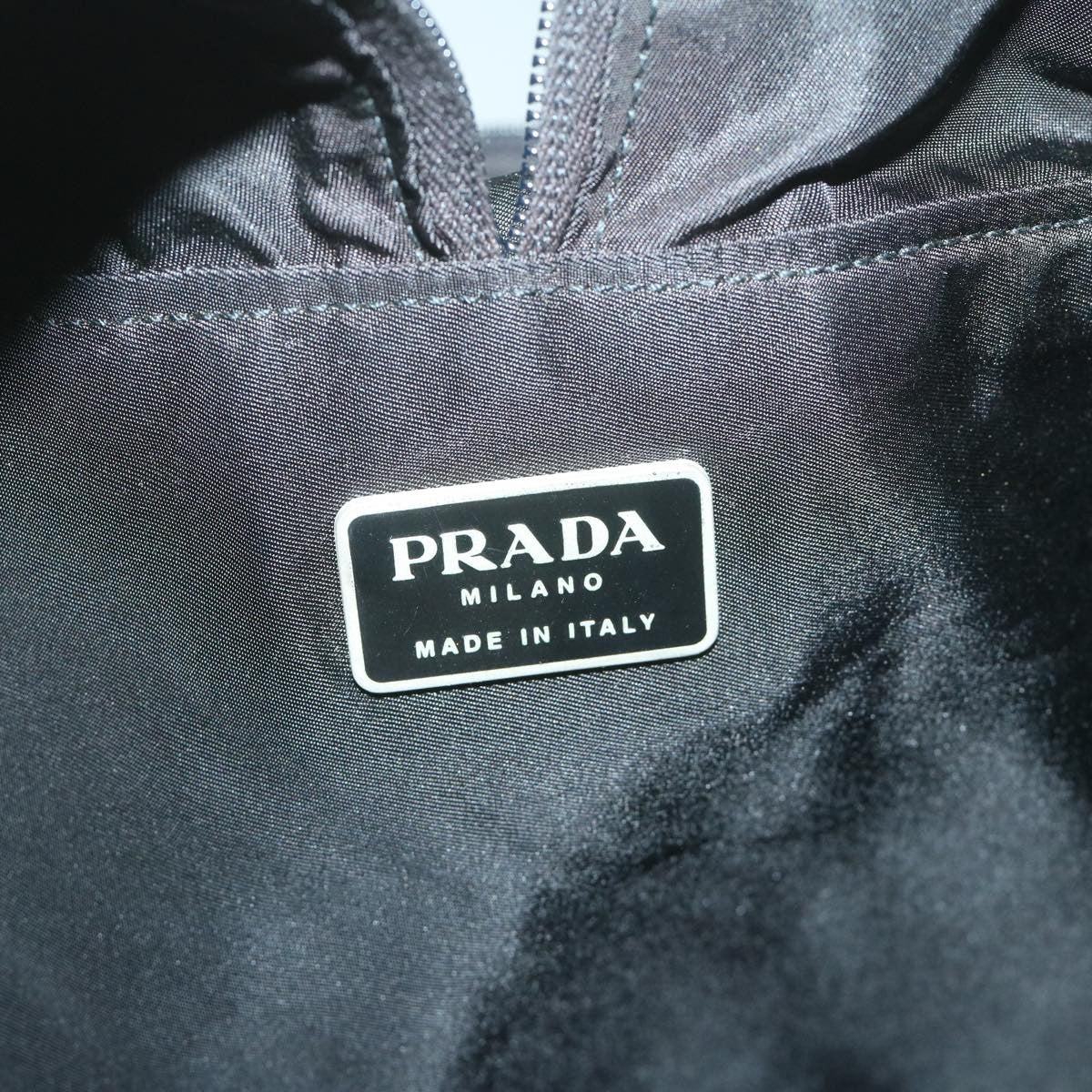 Prada Vintage Zip Handbag Tessuto, BLACK, NYLON, Handbag