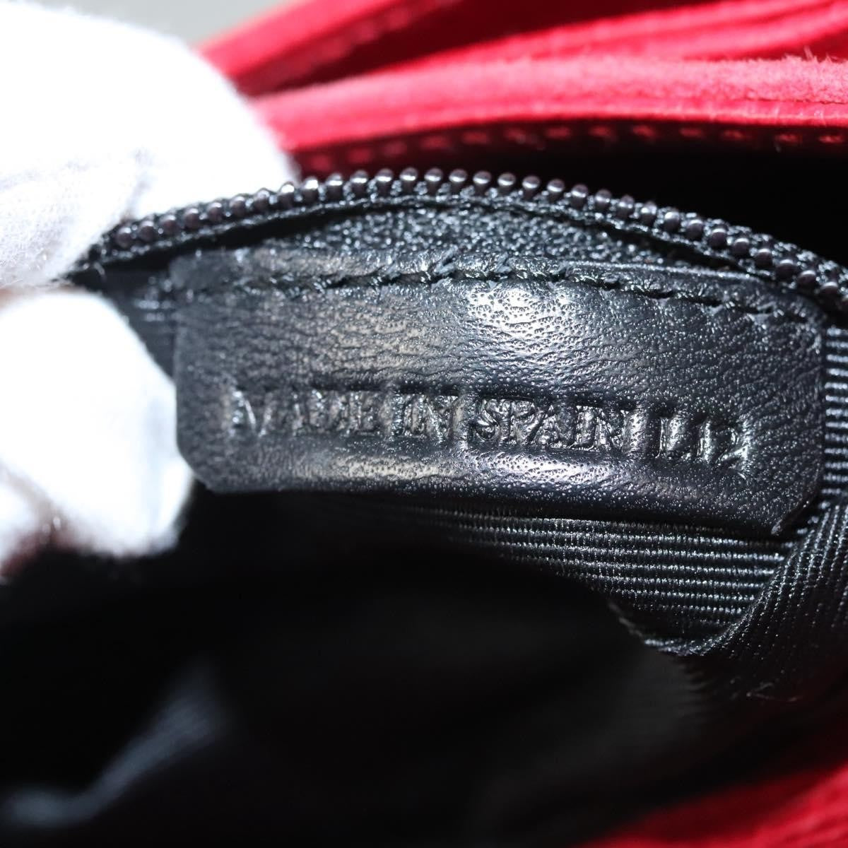 Loewe Anagram Shoulder Bag Leather, RED, SUEDE, Shoulder bag