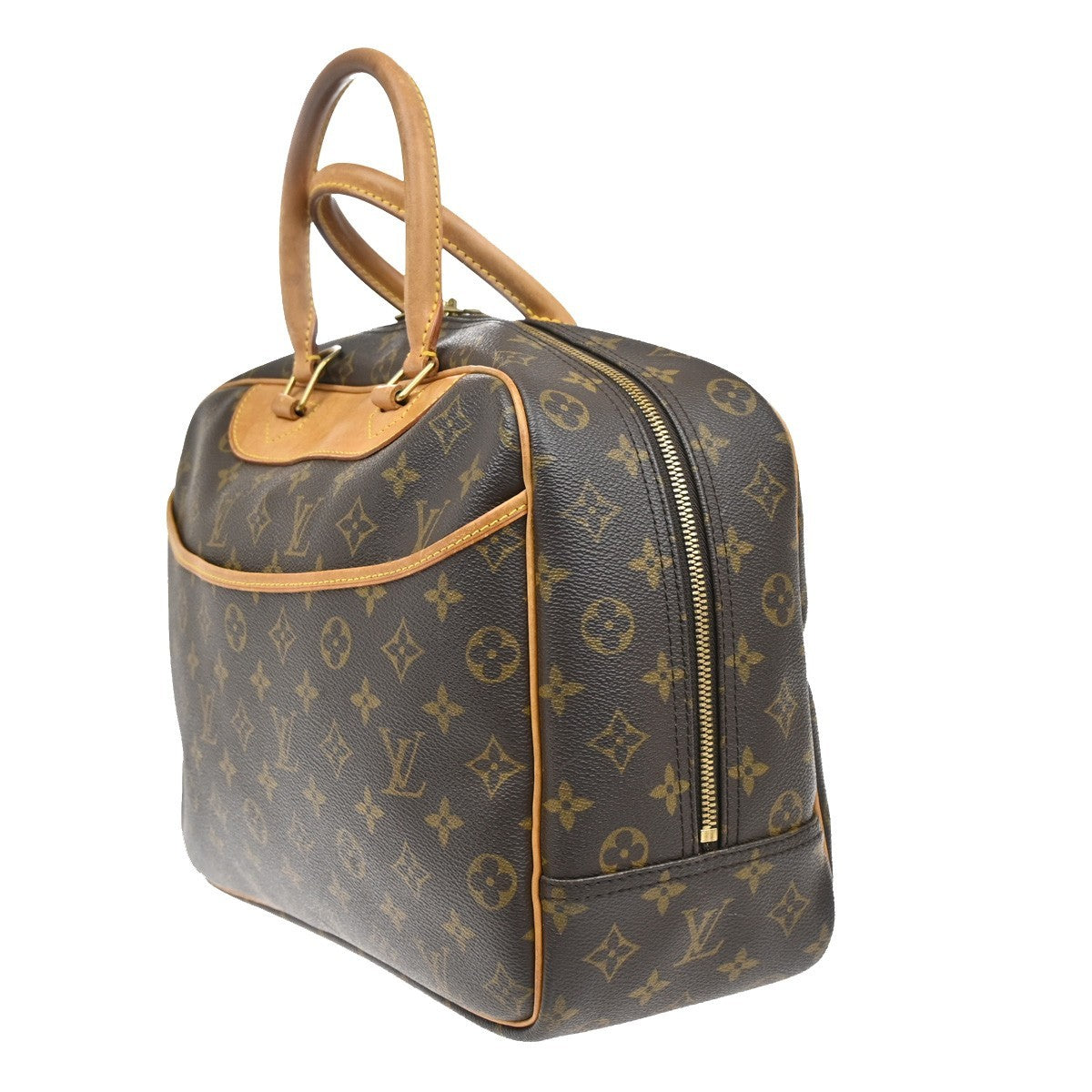 Louis Vuitton Deauville Handbag Monogram Canvas, BROWN, LEATHER, Handbag