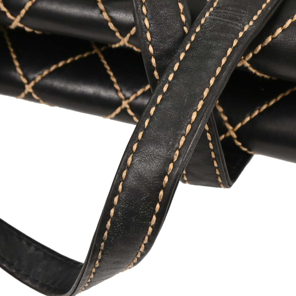 Chanel Surpique Compartment Tote Quilted Leather, BLACK, CALFSKIN, Handbag