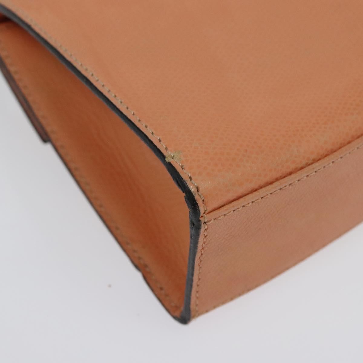 Celine Vintage Convertible Turnlock Top Handle Bag Leather, ORANGE, LEATHER, Handbag