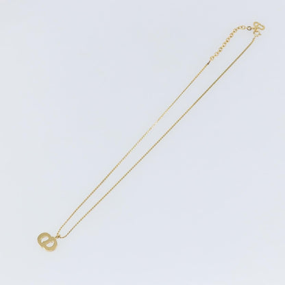 Christian Dior CD Pendant Necklace Metal and Crystals, GOLD, METAL, Necklace