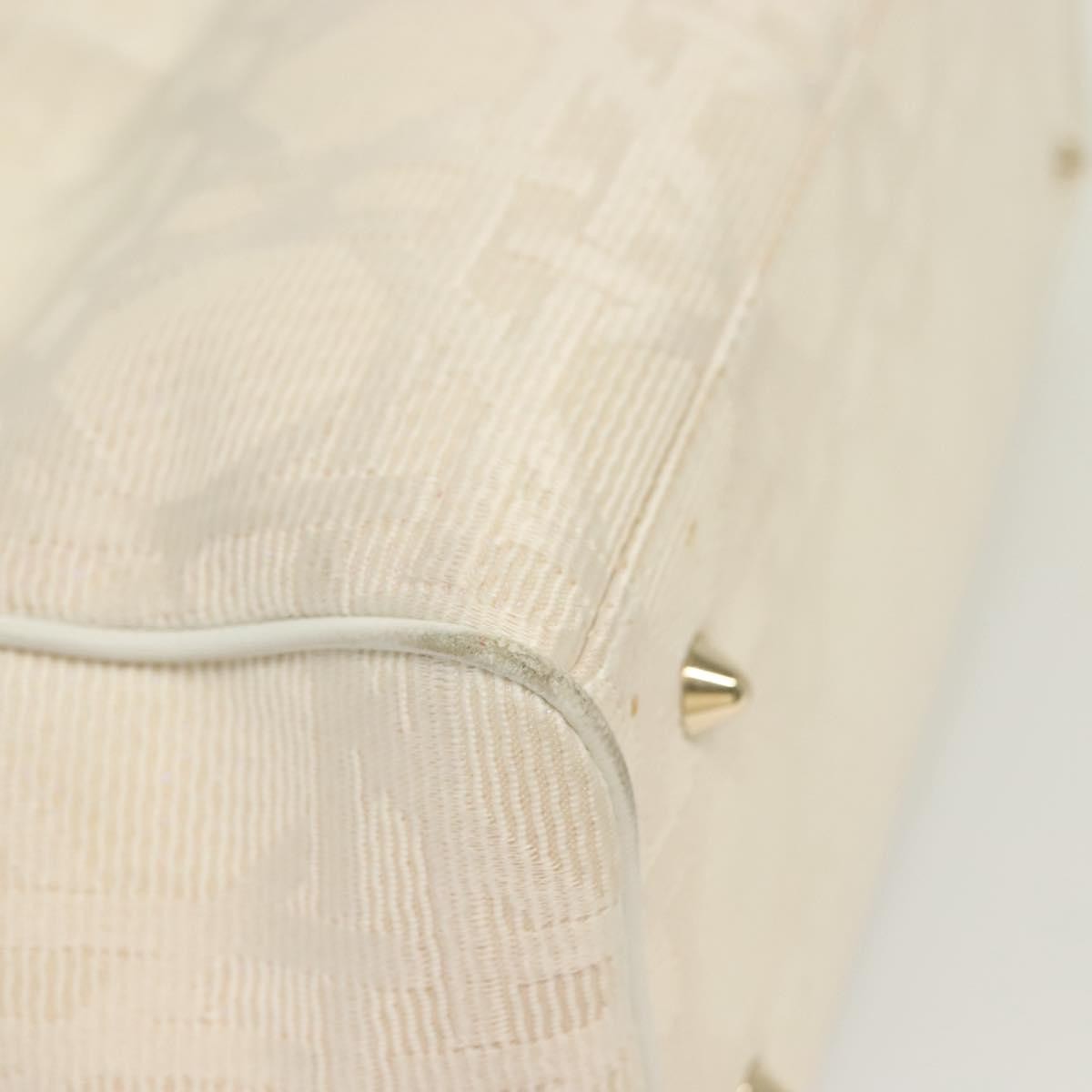 Christian Dior Cannage Handbag Canvas, WHITE, CANVAS, Handbag