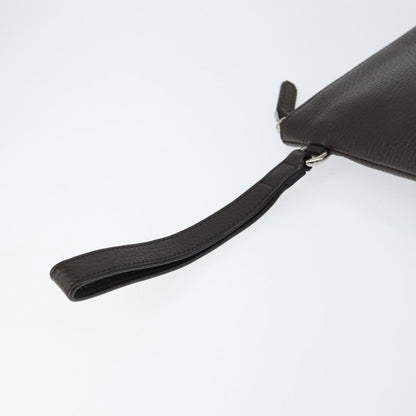 Gucci Vintage Zip Clutch Leather, BROWN, LEATHER, Clutche & pouche