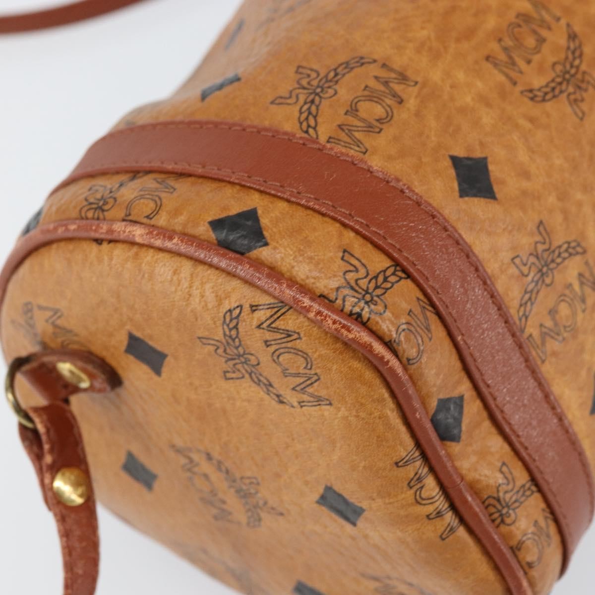 MCM Visetos Shoulder bag Canvas and Leather, BROWN, CANVAS, Shoulder bag