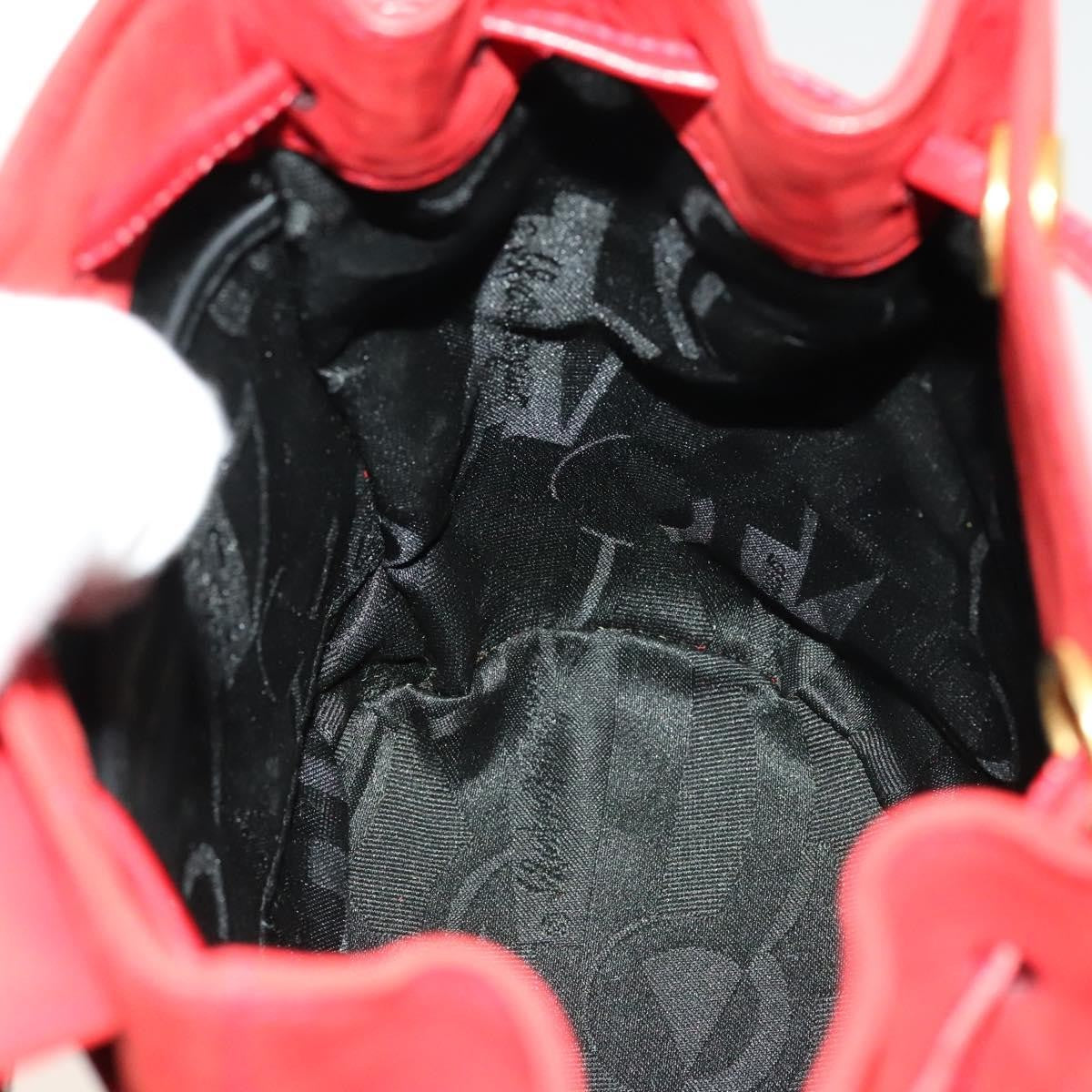 Salvatore Ferragamo Gancini Flap Drawstring Backpack Suede, RED, SUEDE, Backpack