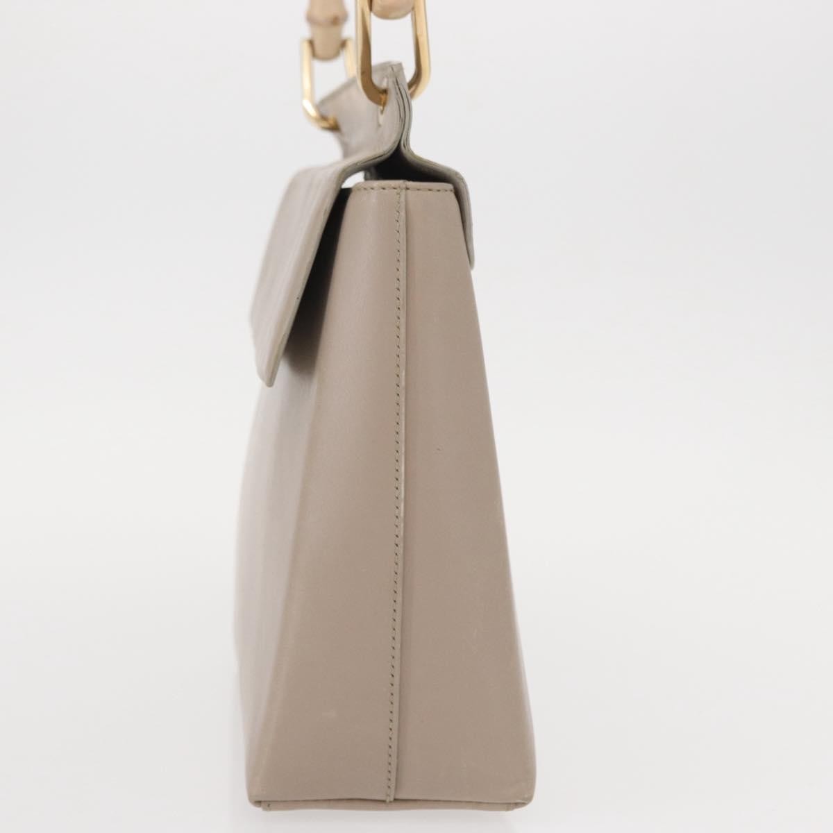 Gucci Vintage Bamboo Handle Bag Leather, BEIGE, LEATHER, Handbag