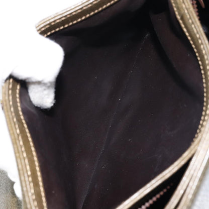 Celine Vintage Shoulder Bag Leather, KHAKI, LEATHER, Shoulder bag