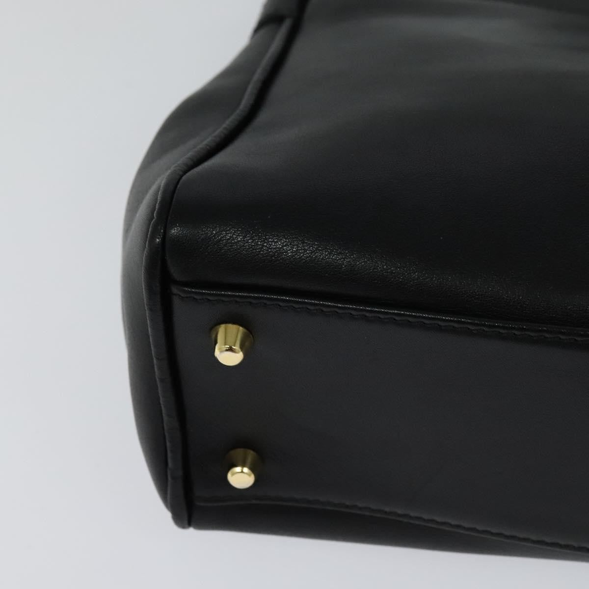 Burberry Vintage Handbag Leather, BLACK, LEATHER, Handbag