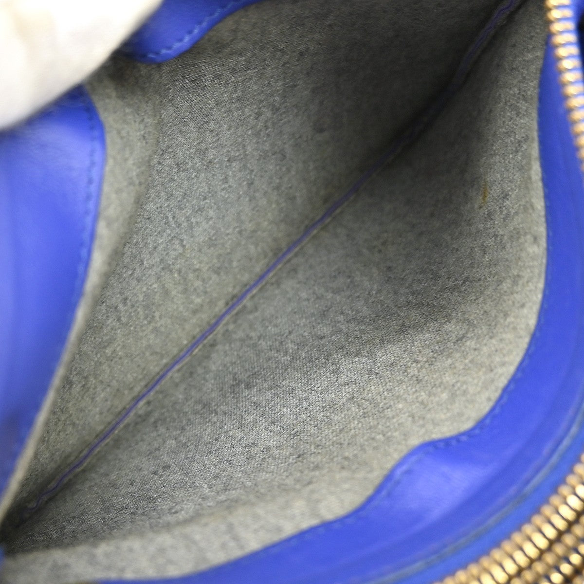 Celine Trio Crossbody Bag Leather, BLUE, LEATHER, Shoulder bag