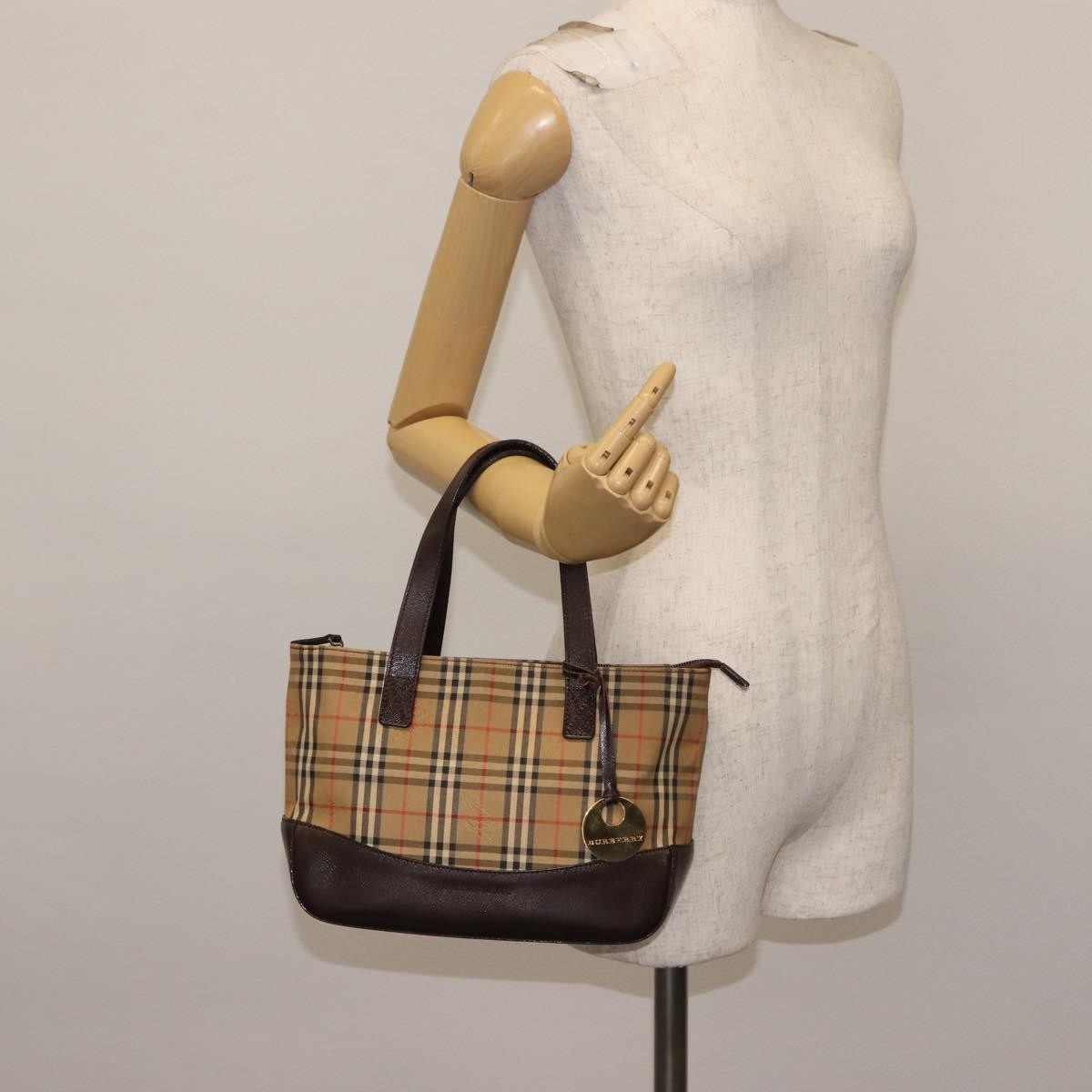 Burberry Nova Check Tote Canvas and Leather, BEIGE, CANVAS, Tote bag