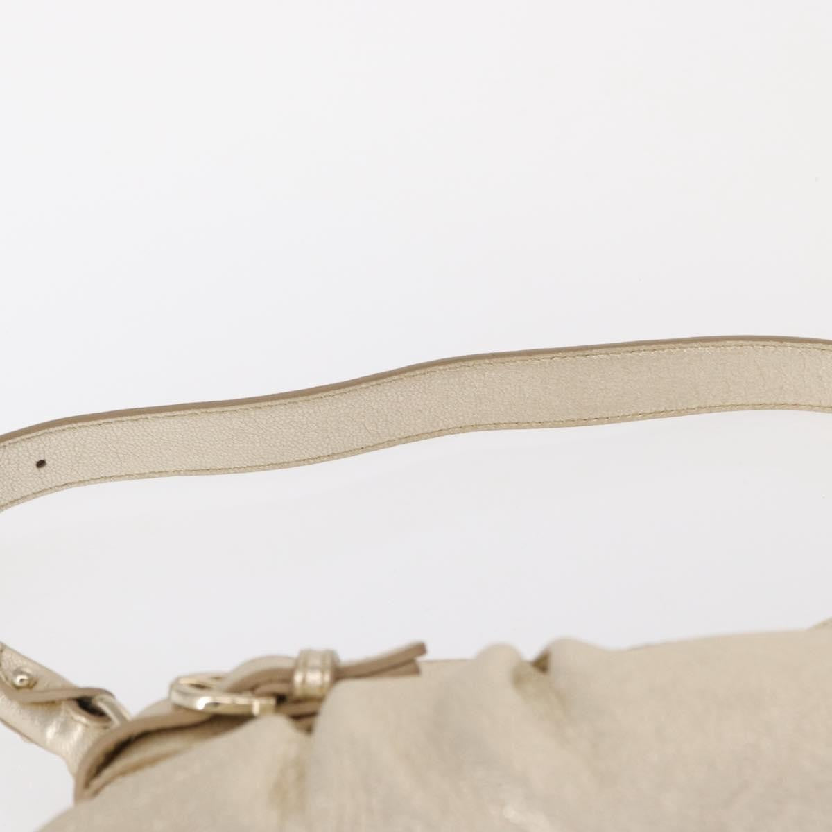 Salvatore Ferragamo Gancini Shoulder Bag Leather, GOLD, LEATHER, Shoulder bag