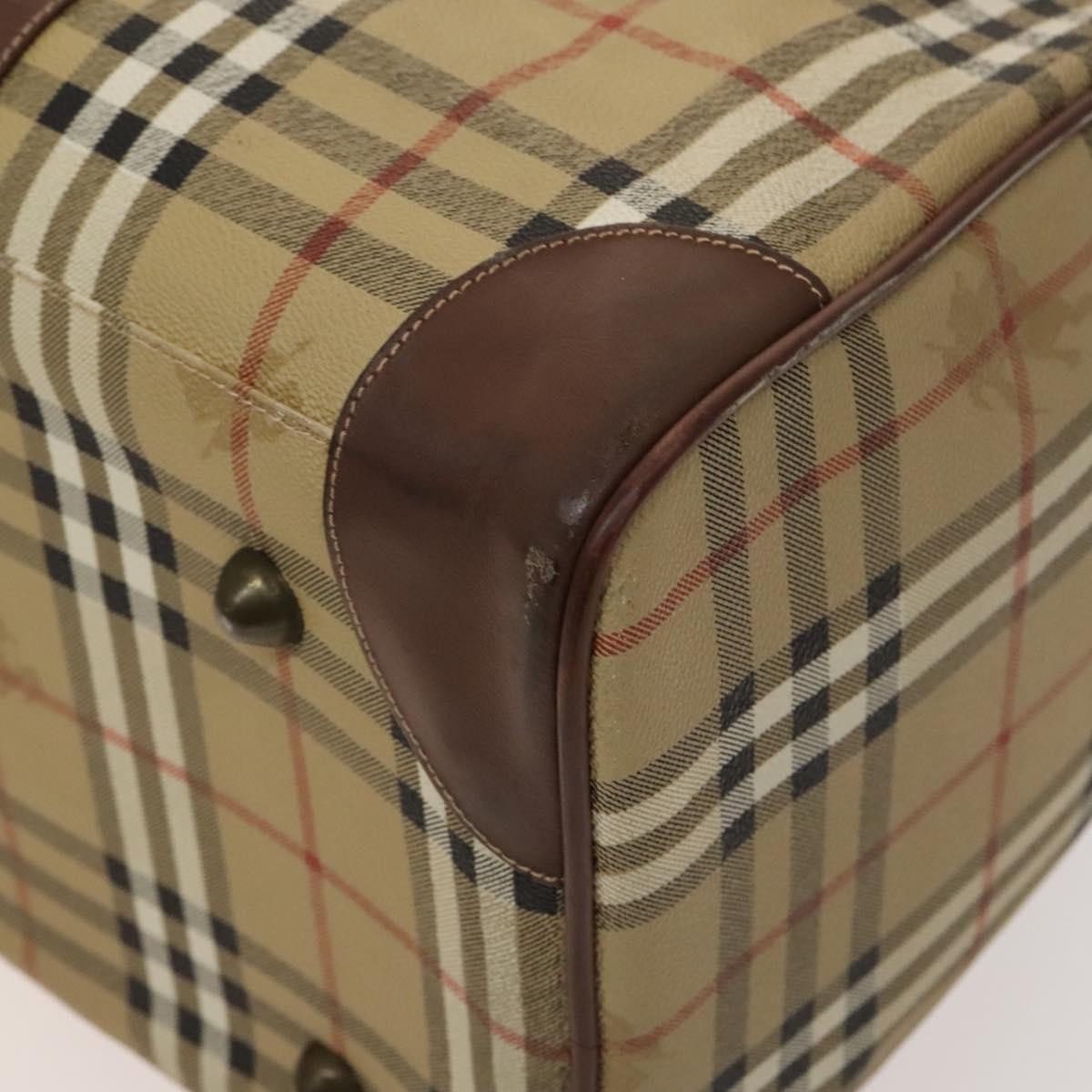 Burberry Nova check boston bag Canvas, BEIGE, PVC, Travel bag