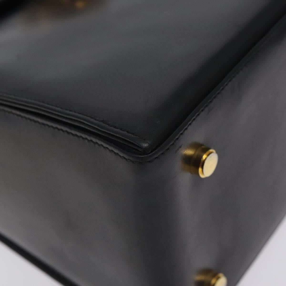 Salvatore Ferragamo Convertible Top Handle Bag Leather, BLACK, LEATHER, Handbag