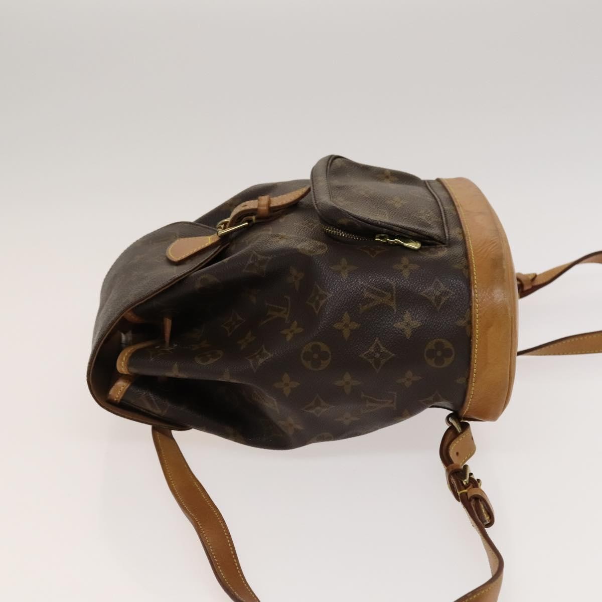 Louis Vuitton Vintage Montsouris Backpack Monogram Canvas, BROWN, CANVAS, Backpack