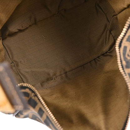 Fendi Vanity Clutch Canvas, BROWN, CANVAS, Handbag