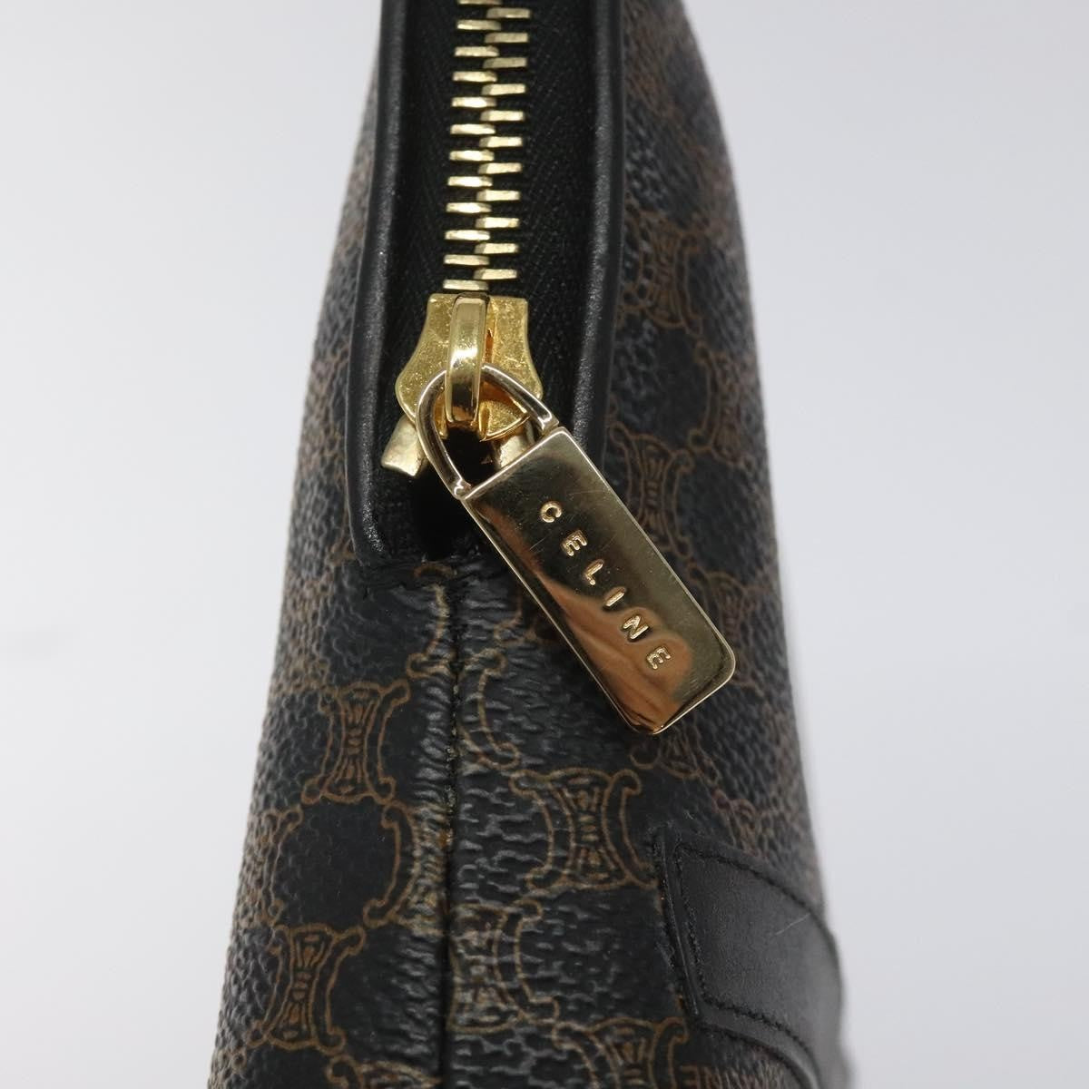 Celine Macadam Pochette Canvas and Leather, Black, Canvas, Clutch
