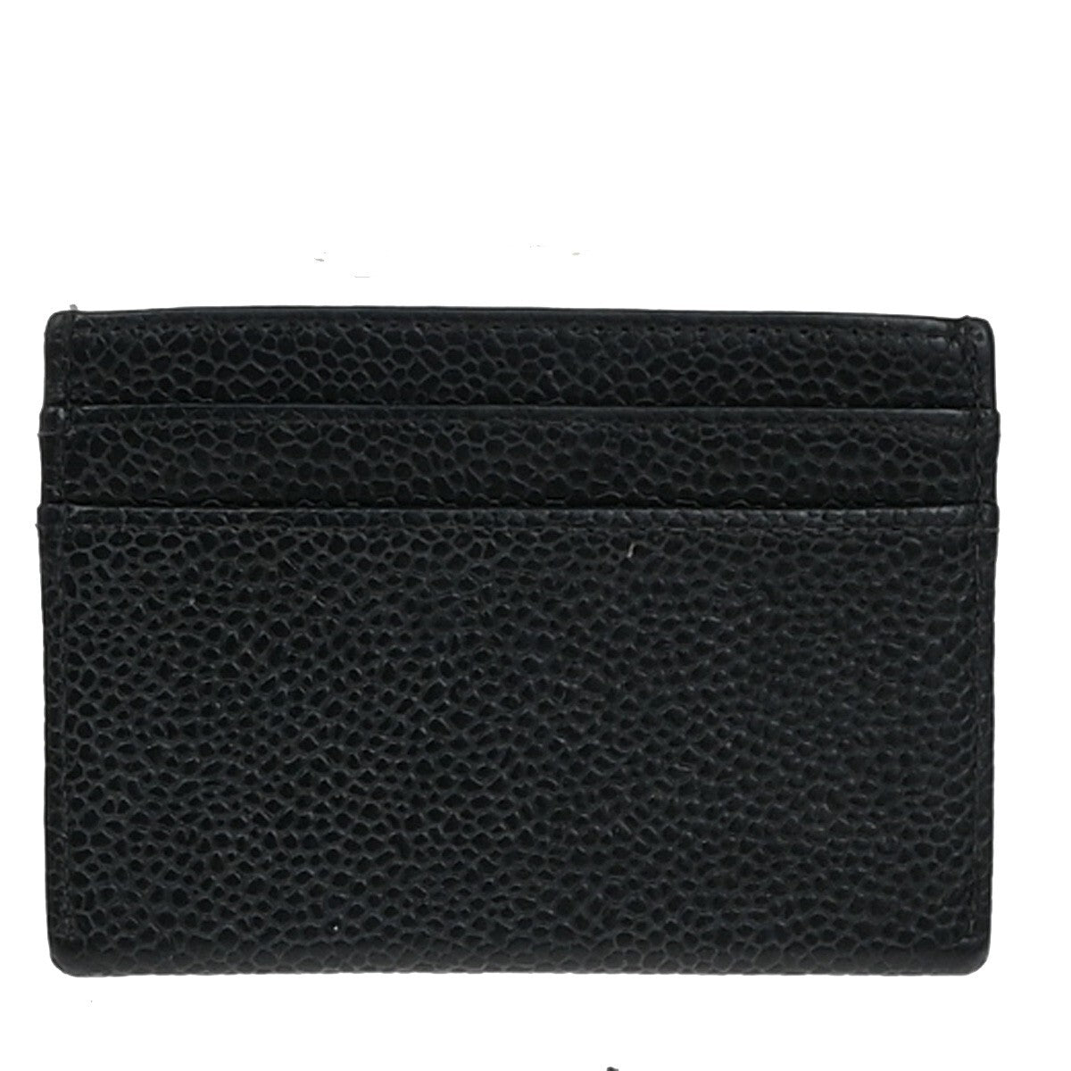 Chanel Logo CC Card case Grained  Leather, BLACK, CALFSKIN, Wallets