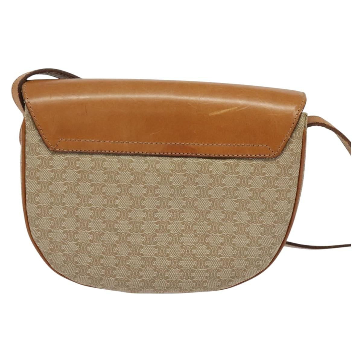 Celine Macadam Shoulder Bag PVC Leather, BEIGE, CANVAS, Shoulder bag