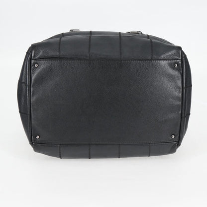 Chanel Square Stitch Shoulder Bag Quilted Caviar, BLACK, LEATHER, Shoulder bag