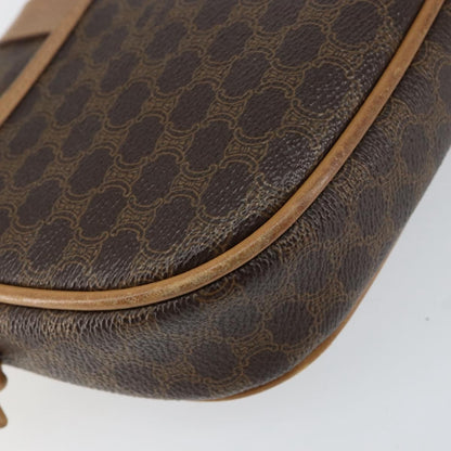 Celine Vintage Macadam Shoulder Bag Canvas and Leather, BROWN, CANVAS, Shoulder bag